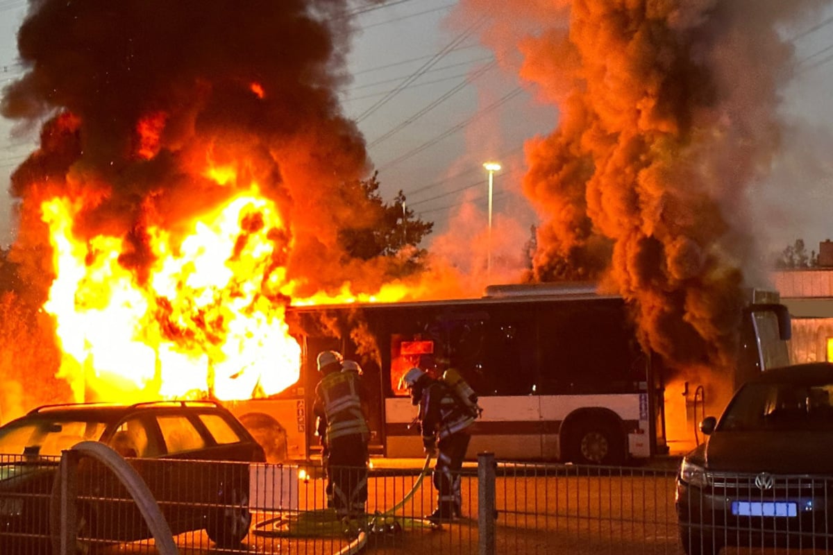 Flammeninferno In Norderstedt Linienbus Brennt Lichterloh