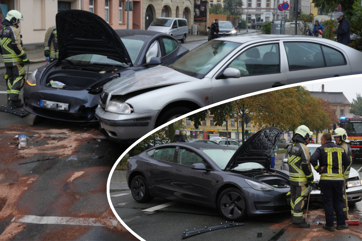 Unfall In Bautzen Tesla Fahrer Missachtet Vorfahrt Rentner Skoda Zu