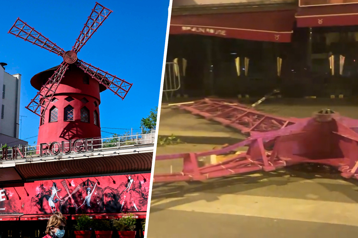 Moulin Rouge Wahrzeichen in Paris eingestürzt