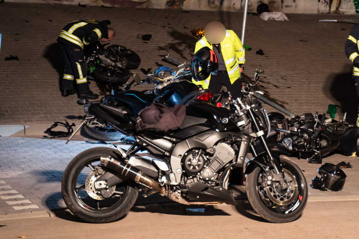 Biker Rast In Motorradgruppe Vier Verletzte In Wiesbaden Fahrer