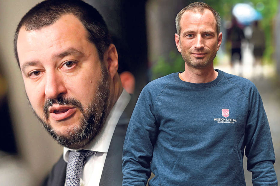 Axel Steier (re.) und seine "Mission Lifeline" haben ein Ziel: Menschen in Seenot retten. Der italienische Innenminister Matteo Salvani hat andere Pläne: Italien habe keinen Platz mehr für Flüchtlinge, Rettungsschiffe werden abgewiesen.