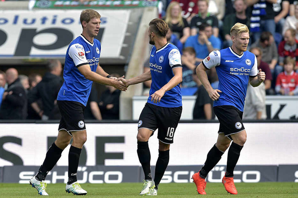 Sind Fabian Klos (li.), Christopher Nöthe (mi.) und Andreas Voglsammer Kandidaten für die Startelf?