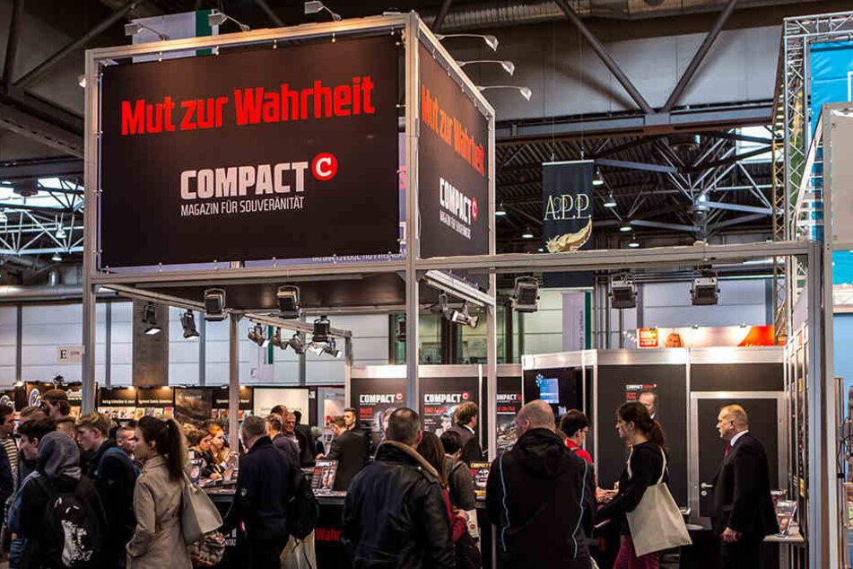 Der Stand von Compact auf der Leipziger Buchmesse 2016. In diesem Jahr soll es nicht so einfach gewesen sein, den Messe-Auftritt des Magazins zu fotografieren.