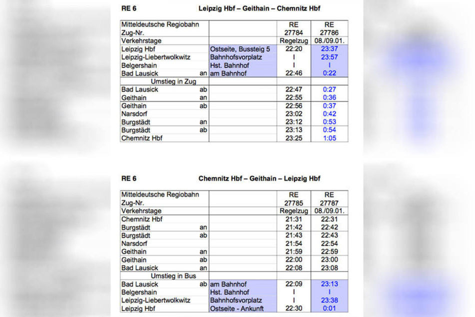 23 Minuten länger als geplant dauert die Fahrt am 8. Januar von Chemnitz nach Leipzig und umgedreht.