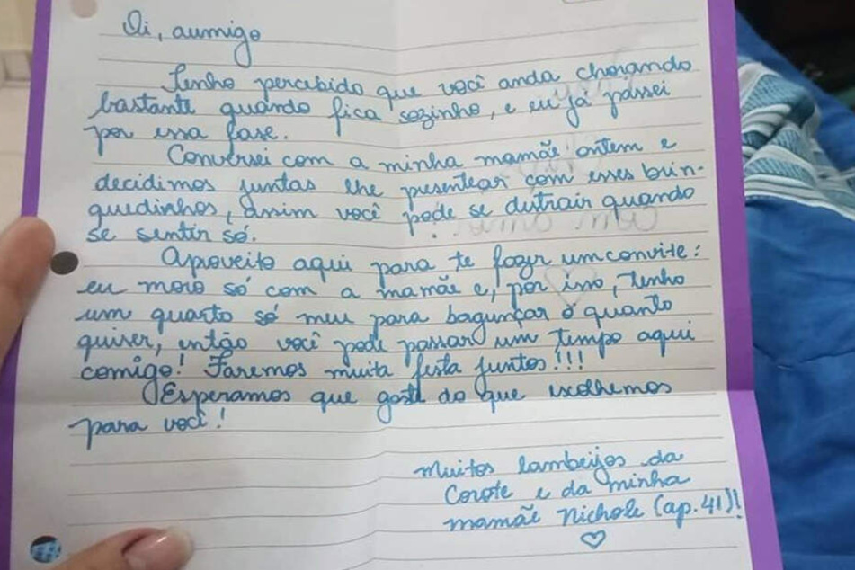 Diesen Brief erhielt Maria Luiza Valcazara von einer Nachbarin.