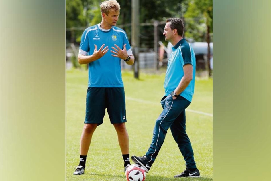 CFC-Sportdirektor Thomas Sobotzik (r.) hat geliefert. Jetzt muss Trainer David Bergner eine Mannschaft aus den unzähligen Neuzugängen formen.