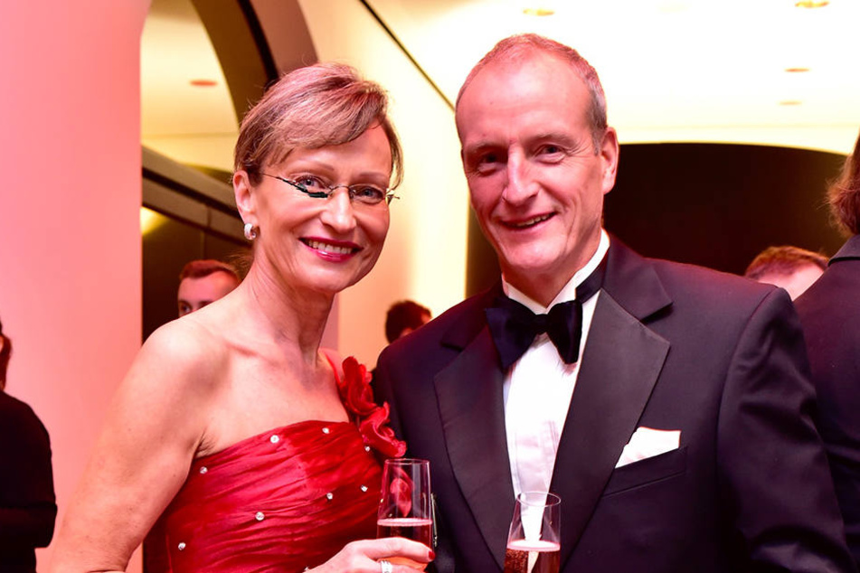 Bergsteiger Jörg Stingl und seine Frau Yvonne kamen zum Chemnitzer Opernball.