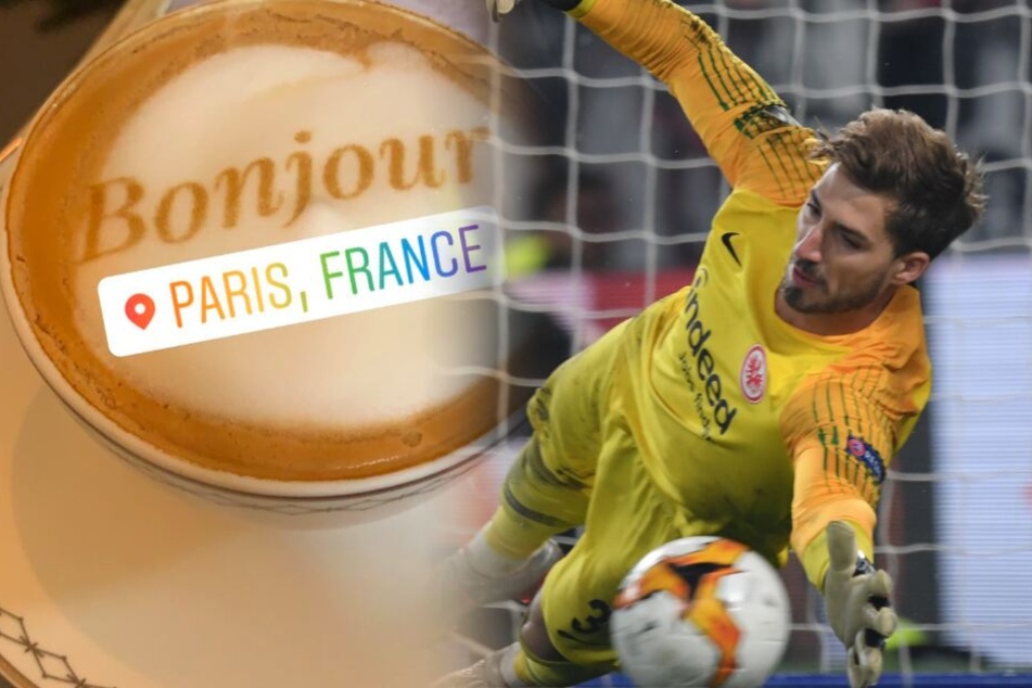 Fotomontage: Kevin Trapp postete in seiner Instagram-Story einen Café-Besuch in der französischen Hauptstadt. Ein Zeichen für seinen Abschied?