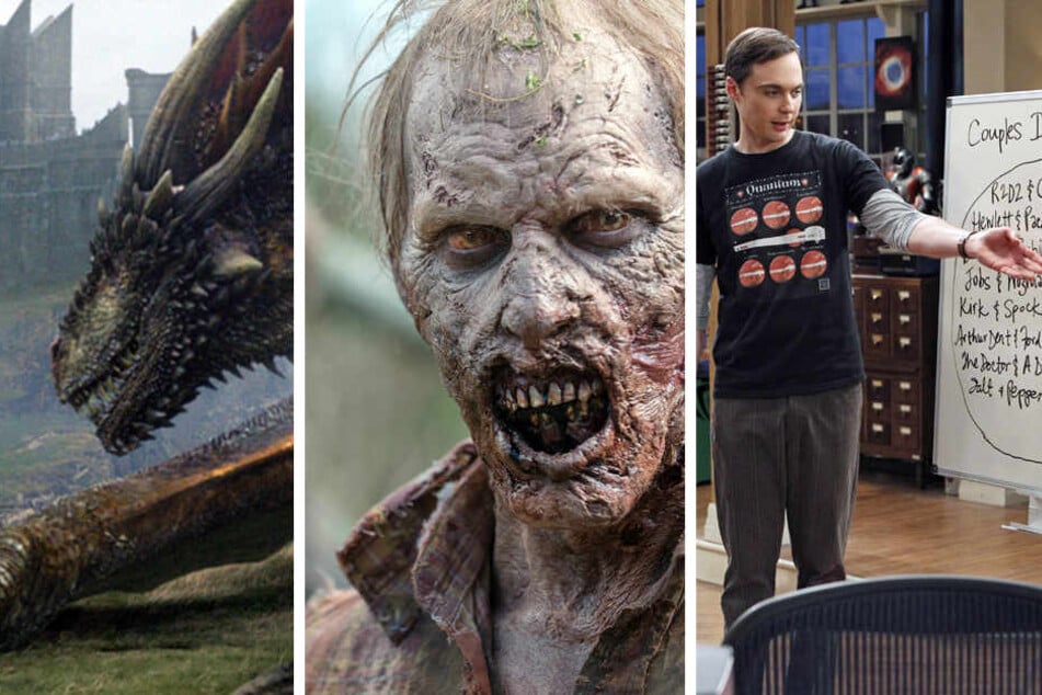 Drachen, Zombies und Wissenschaftler landen auf den ersten drei Plätzen. (Bildmontage: Gene Page/TWD productions LLC Courtesy of AMC, HBO/Sky, Warner Bros. Entertainment/dpa)