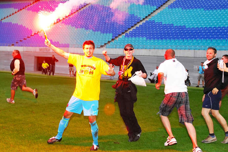 Die verrückte Pyroaktion nach dem Sachsenpokalsieg 2009 brachte Benny Kirsten eine Menge Ärger.