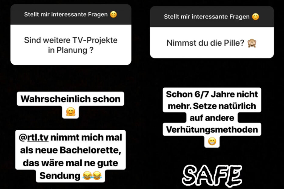 Das Bild zeigt zwei weitere Screenshots aus dem Instagram-Profil von Sabrina.