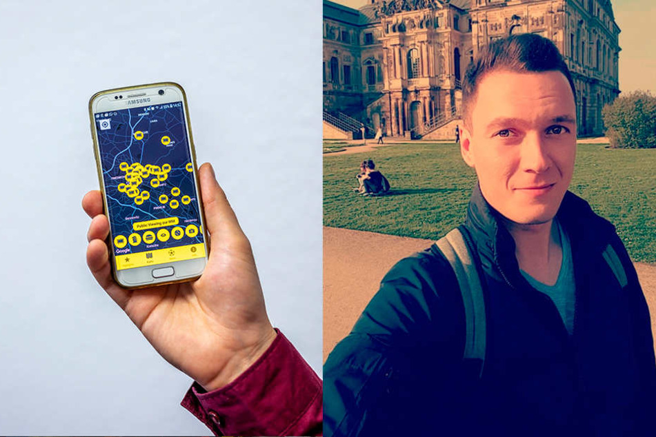 Die App "Dresden Heart" zeigt Public Viewings in der Stadt an. Er hat das Handy-Programm entwickelt: Daniel Steinigen (27) aus Dresden.