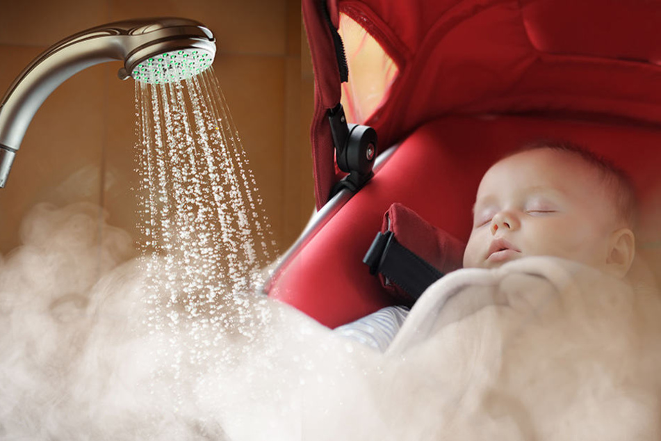 Der Mann ließ das Baby stundenlang bei aufgedrehter Dusche im Bad. Der kleine Junge überlebte nicht. (Bildmontage)