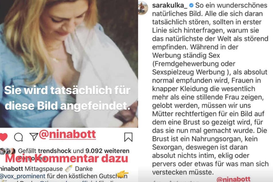 Für dieses Bild erntete Nina Kritik. Sara Kulka macht den Hatern direkt eine Ansage.
