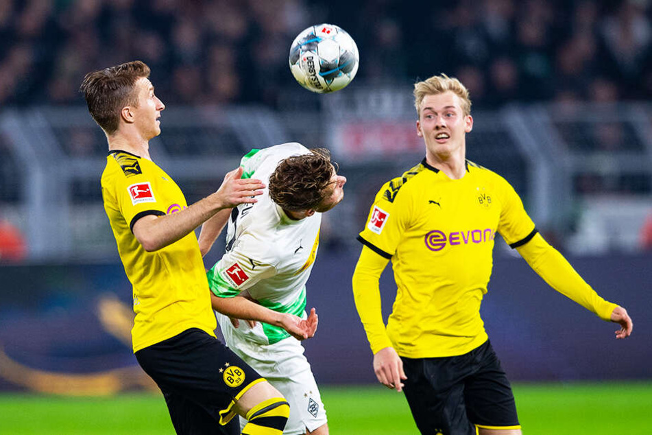 Julian Brandt (r.) fehlte gegen Gladbach die Kaltschnäuzigkeit vor dem Tor.