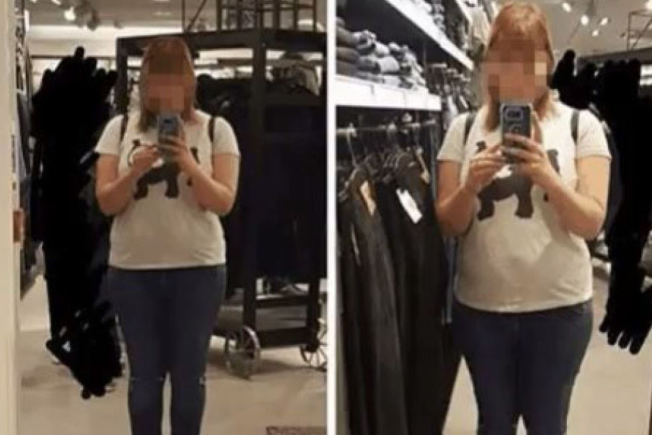 Rechts wirkt die aufgebrachte Shopping-Queen kleiner und dicker als auf dem linken Bild. Wie kann das sein?