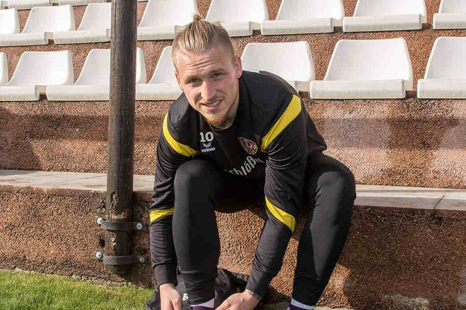 Marvin Stefaniak schnürt nur noch in dieser Rückrunde die Stiefel für Dynamo. Im Sommer geht‘s dann nach Wolfsburg.