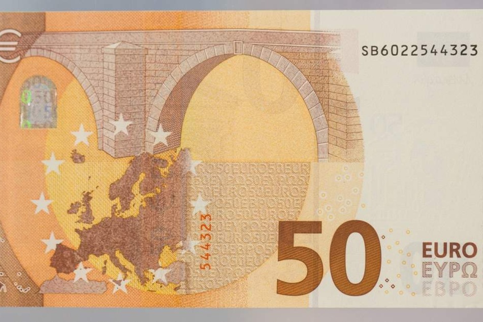 So sieht die Rückseite des neuen 50-Euro-Scheins aus.