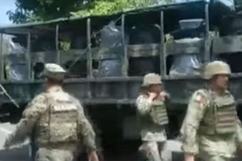 Die Soldaten sperrten mehrere Straßen in Chiapas.