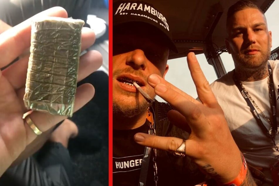 Stolz präsentiert Bonez MC, was er vor den Beamten versteckt hat.