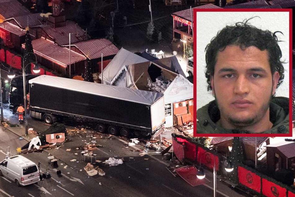 Anis Amri (kl. F.) raste mit dem Sattelzug auf den Weihnachtsmarkt auf dem Breitscheidplatz. Dabei starben zwölf Menschen.