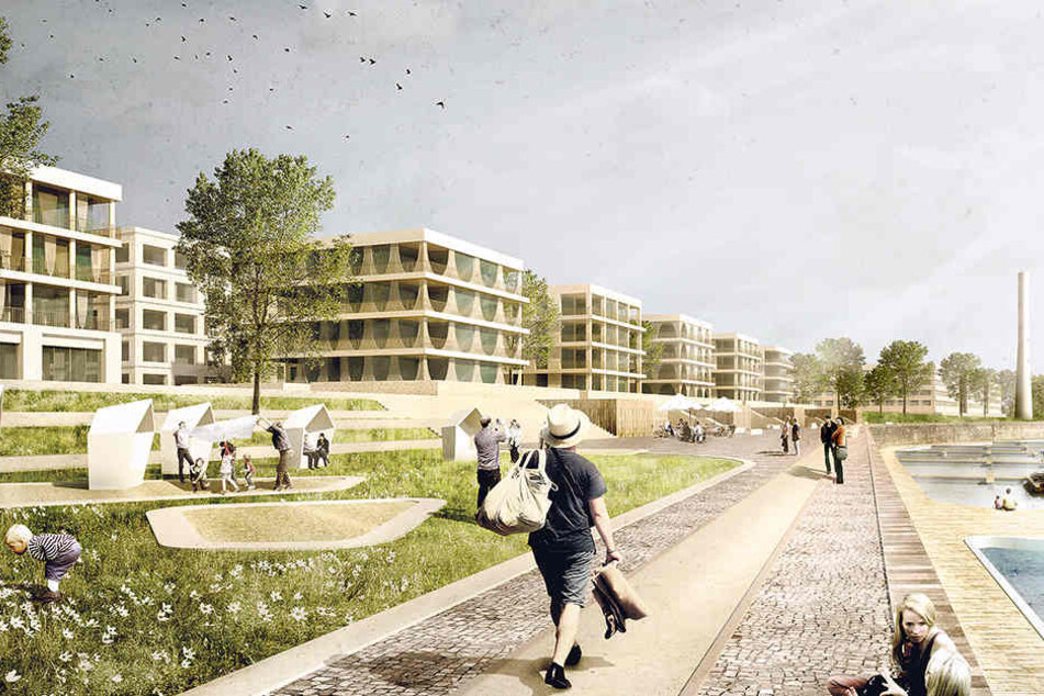 So sieht der neue Entwurf für die USD-Hafencity in der Leipziger Vorstadt
aus.