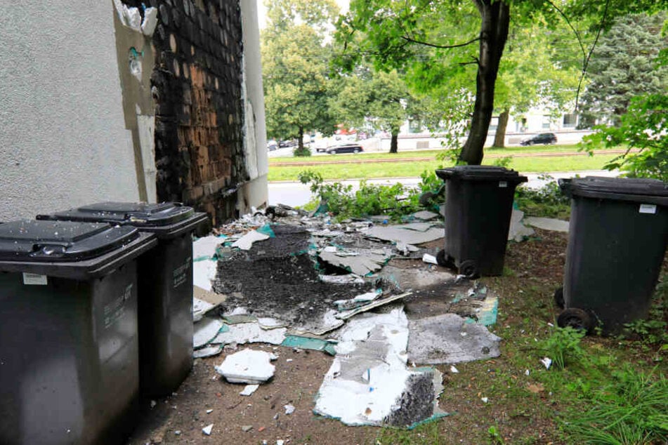 In Gablenz hat ein Containerbrand auf ein Haus übergegriffen.