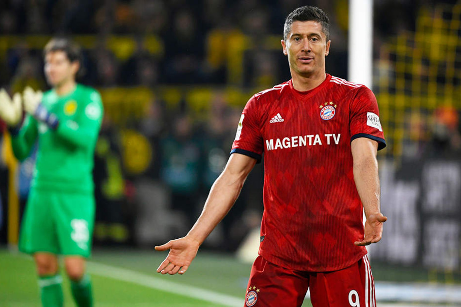 Versteht die Welt nicht mehr: Robert Lewandowski traf für die Bayern gegen seinen Ex-Verein Borussia Dortmund doppelt und ging trotzdem als Verlierer vom Platz.