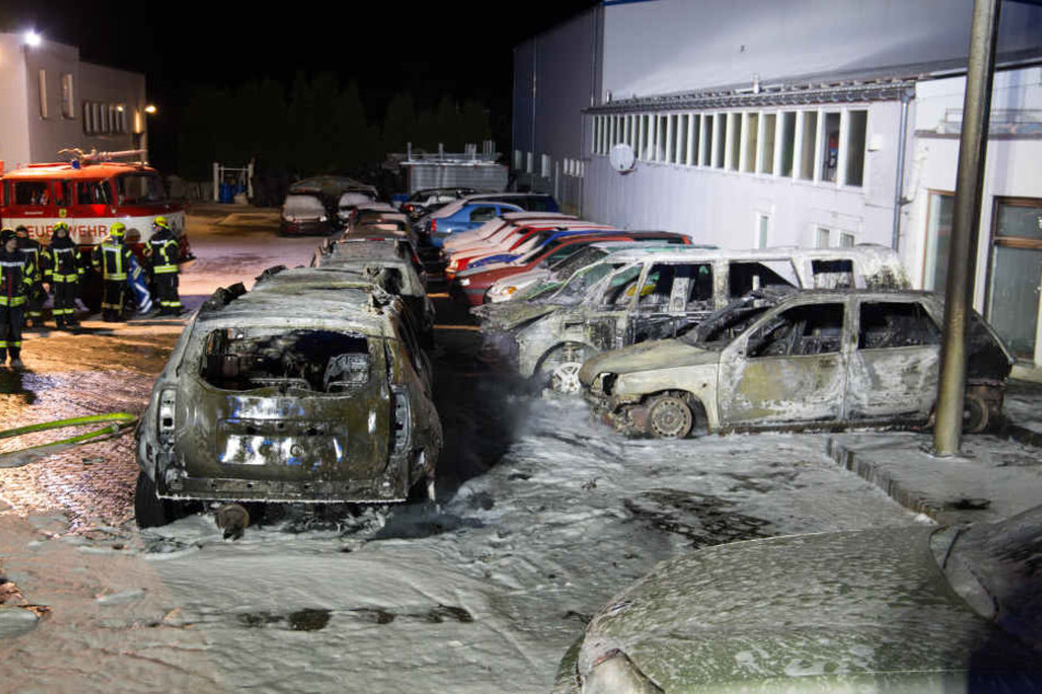 Sechs Autos musste die Feuerwehr löschen.