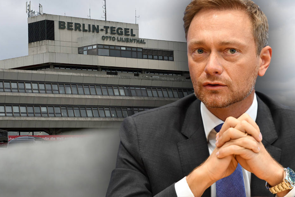 Christian Lindner setzt sich für den Erhalt des Flughafen Tegels ein. (Bildmontage)