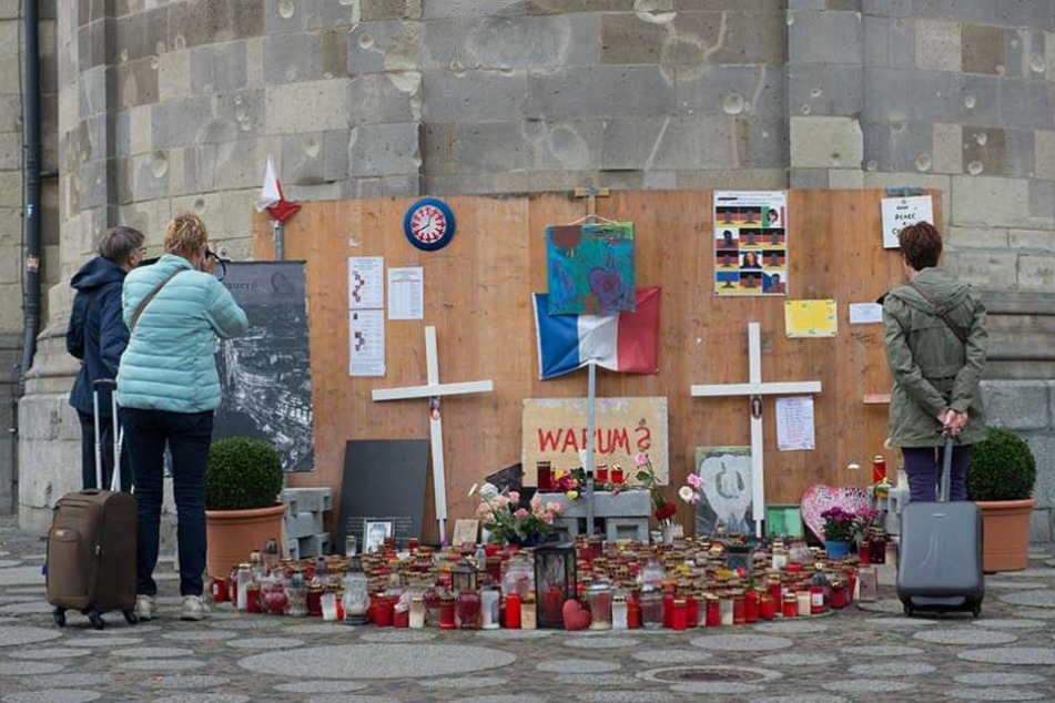 Die Gedenkstätte des Terroranschlags vor der Gedächtniskirche am Breitscheidplatz.