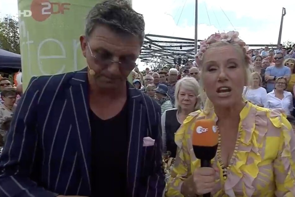 Andrea Kiewel und ihr ständiger Begleiter Hans Sigl.