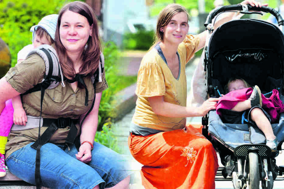 Lydia Lehmann-Eschenkorn (27, l.) mit Paula (3) und Catrin Delor (31) mit Alexej (1).