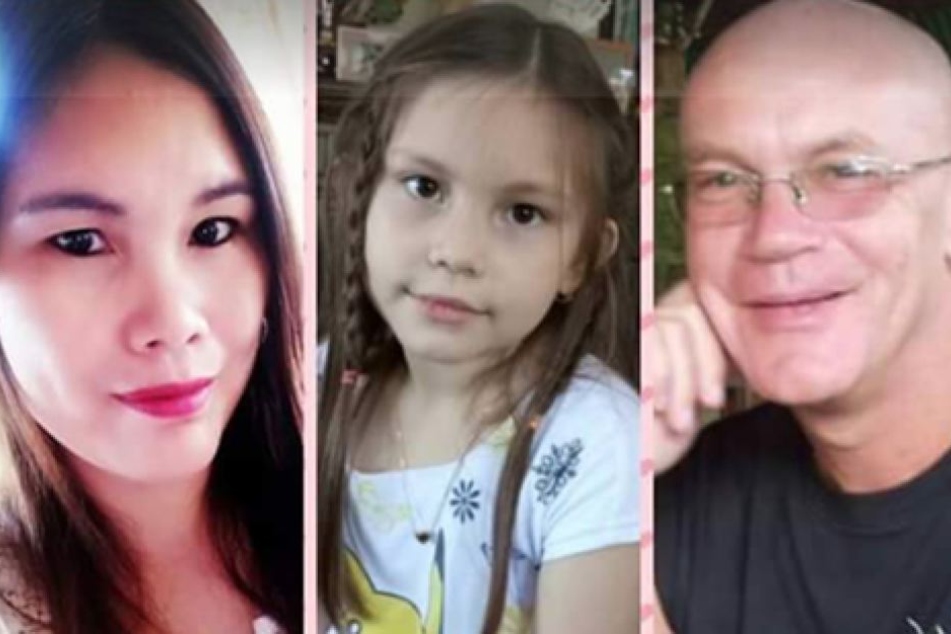 Ronnie L. (59) mit seiner Frau und Tochter. Die Familie lebt auf den Philippinen.