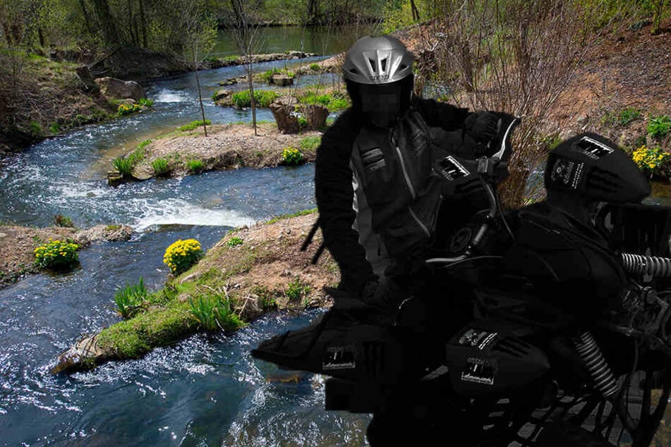 Der Mann stürzte mit seiner Maschine in einen Bachlauf. (Symbolbild)