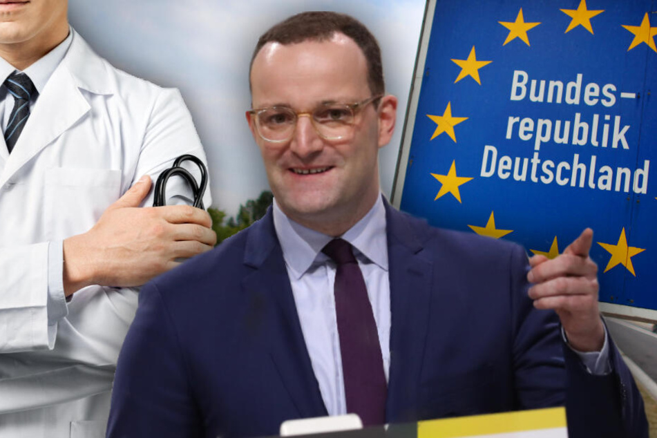 Spahn will deutsche Ärzte in Deutschland halten und abgewanderte gerne wieder zurücklotsen. (Bildmontage)