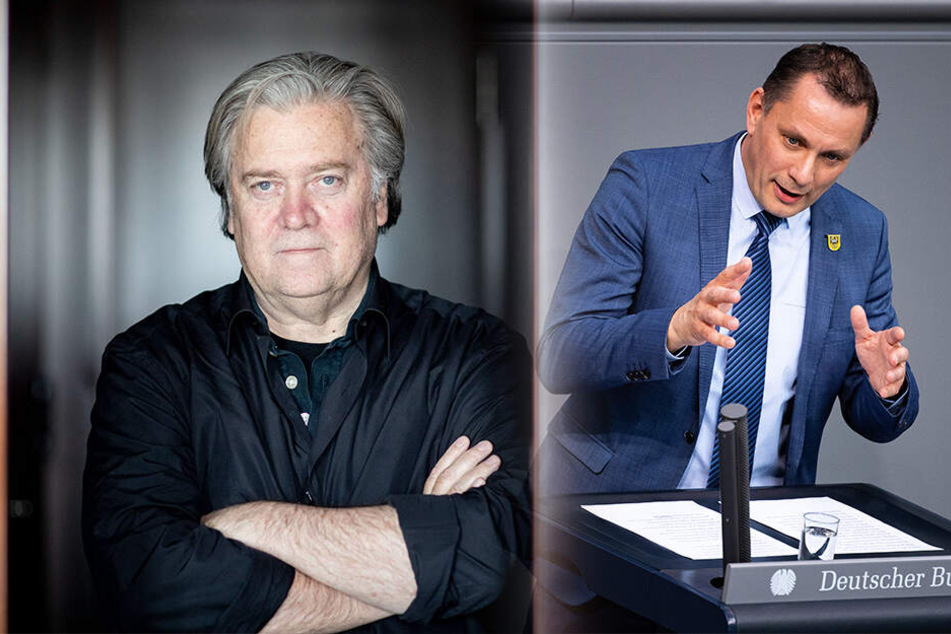 Steve Bannon (65) interessiert sich jetzt auch für Sachsen. Er knüpft europaweit Kontakte zu Rechtspopulisten. Der AfD-Bundestagsabgeordnete Tino Chrupalla (44) traf sich mit dem Trump-Berater.