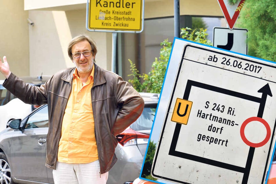 Schilder-Wirrwarr: MOPO-Redakteur Bernd Rippert (57) war ratlos.