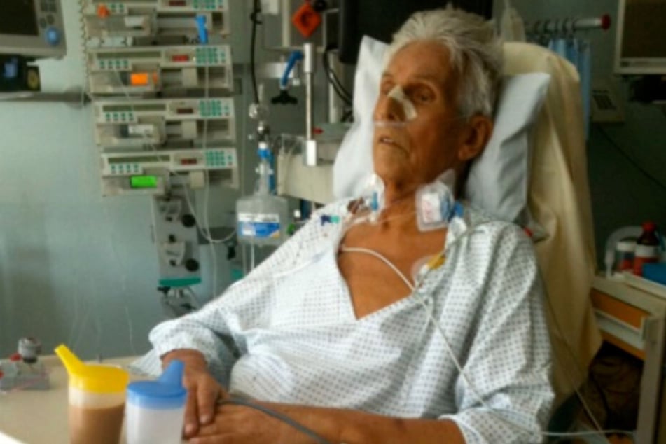 Heinz Suhling in der Uniklinik Tübingen vor seiner Transplantation.