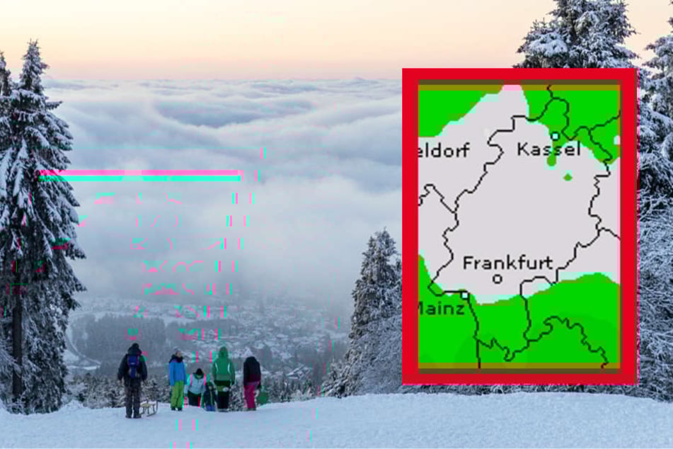 Der Dienst Wetteronline.de (Grafik) sagt für weite Teile Hessens ein hohes Schneefallrisiko voraus.