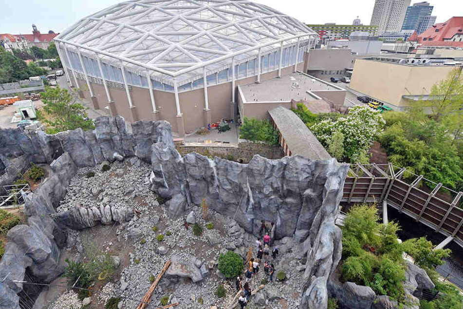 Gleich hinter der Tropenhalle Gondwanaland entstand die neue Himalaya-Landschaft.