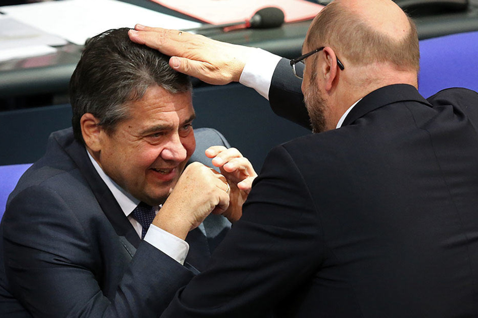 Hier herrschte zwischen Gabriel und Schulz noch gute Stimmung.