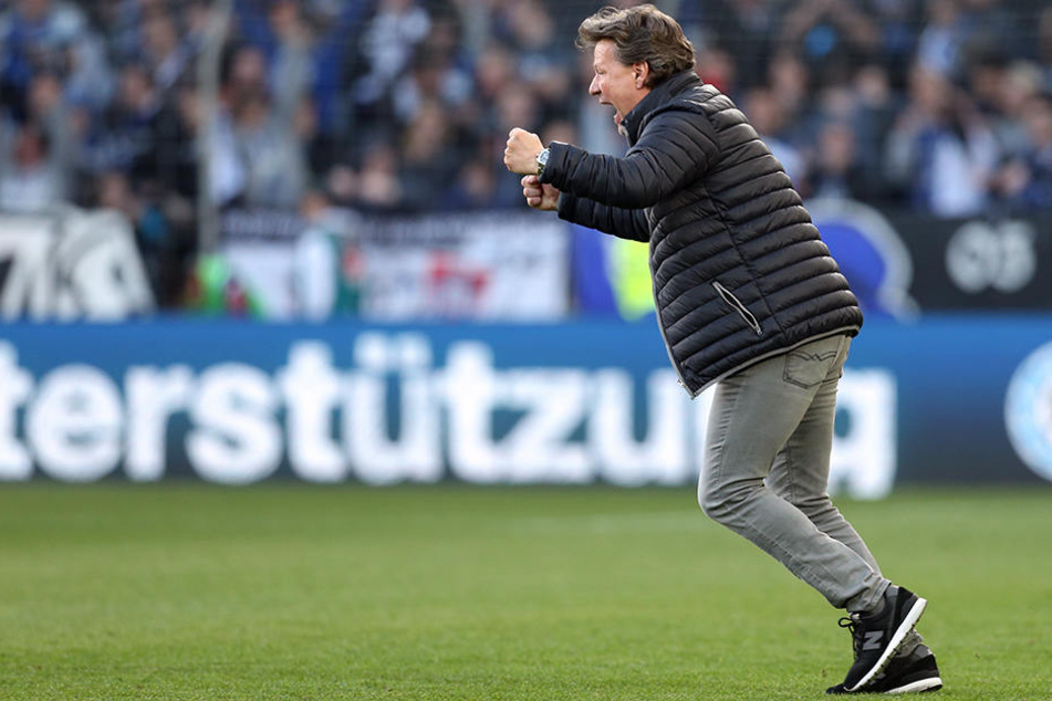 Jeff Saibene freute sich am Dienstag über seine gelungene Heim-Prämiere in der SchücoArena. Einen ähnlichen Auftritt seiner Mannschaft wünscht er sich auch in Sandhausen.