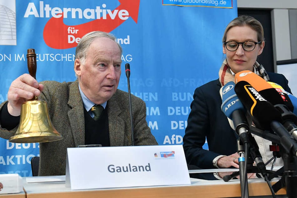 Alexander Gauland und Alice Weidel bei der AfD-Pressekonferenz am Sonntag in Berlin.