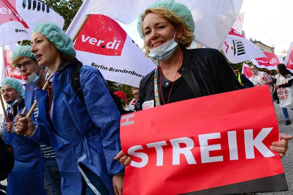 Seit Montag streiken die Pflegerinnen und Pfleger der Charité.