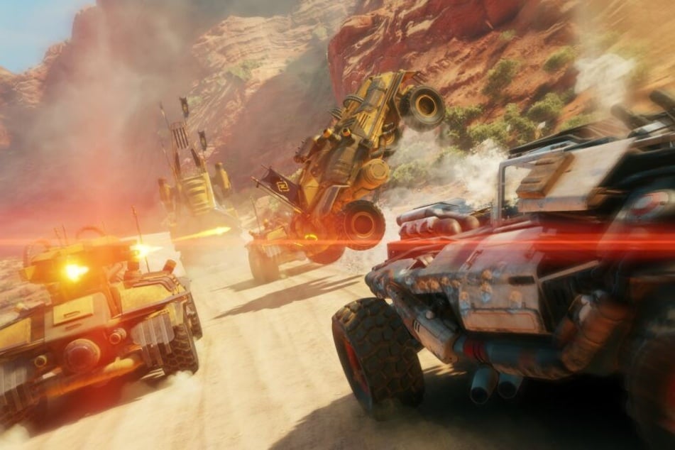 Nicht nur zu Fuß, auch am Steuer zahlreicher Fahrzeuge lässt sich die Welt von "Rage 2" erkunden. Geballert wird natürlich auch dann.