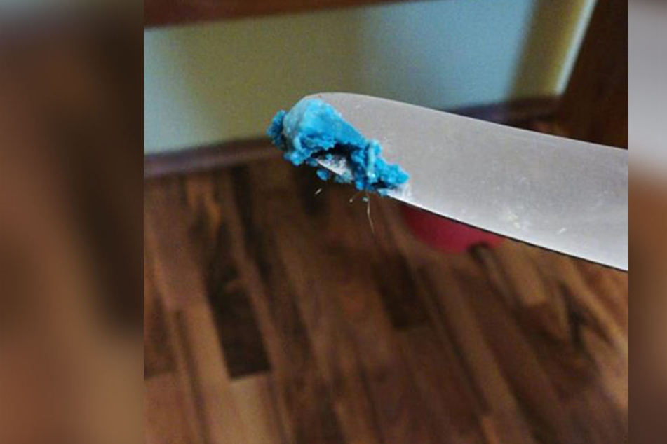 Die blaue Substanz befand sich im Erbrochenen des Hundes.