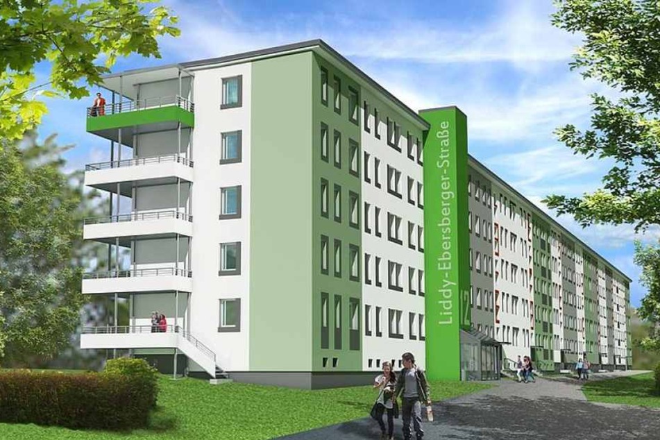 So soll der Neubaublock nach der Sanierung aussehen.