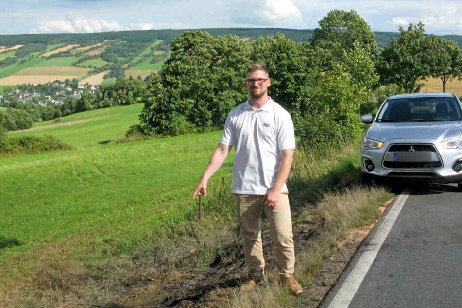 Der Lebensretter: Kristian Mauersberger (26) rettete eine junge Mutter und ihr Baby aus einem brennenden Auto.