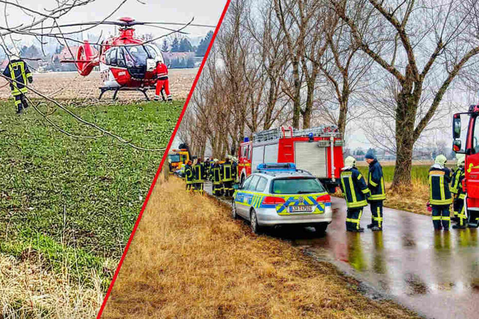 Der bei dem Unfall schwer verletzte 31-jährige Fahrer musste mit einem Rettungshubschrauber ins Krankenhaus geflogen werden.